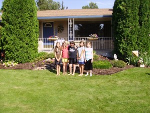 with her girlfriends